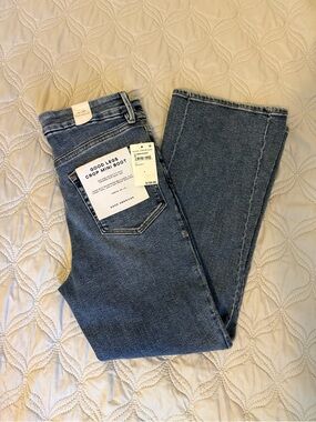 Good American Good Legs Crop Mini Boot Jeans Size 4/27 NWT